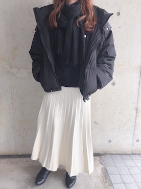 「fifth（フィフス）の中綿ショートダウンコート（ダウンジャケット/コート）」を使った、fifthスタッフさん（レディース・150cm）の冬コーディネート