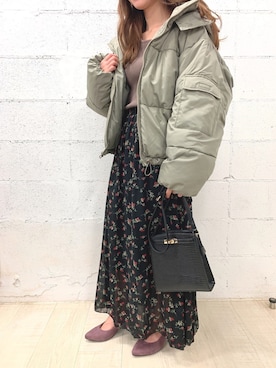 「fifth（フィフス）の中綿ショートダウンコート（ダウンジャケット/コート）」を使った、fifthスタッフさん（レディース・150cm）の冬コーディネート