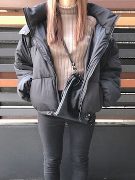 「fifth（フィフス）の中綿ショートダウンコート（ダウンジャケット/コート）」を使った、fifthスタッフさん（レディース・150cm）の冬コーディネート