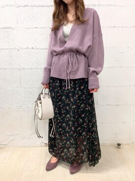 「fifth（フィフス）のアイテム（ハンドバッグ）」を使った、fifthスタッフさん（レディース・150cm）の冬コーディネート