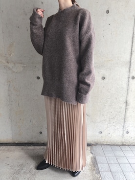 「アイテム（トップス、ブラウン系）」を使った、fifthスタッフさん（レディース・150cm）の冬コーディネート