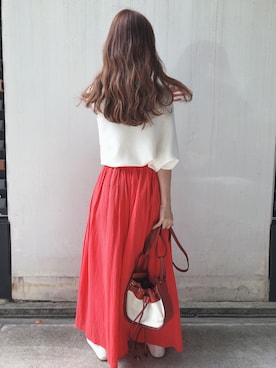 「fifth（フィフス）のアイテム（ハンドバッグ）」を使った、fifthスタッフさん（レディース・150cm）の冬コーディネート