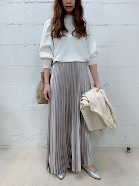 「アイテム（ライダースジャケット）」を使った、fifthスタッフさん（レディース・150cm）の春コーディネート