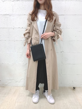 「アイテム（トレンチコート）」を使った、fifthスタッフさん（レディース・150cm）の春コーディネート