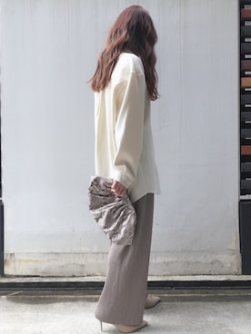 「アイテム（クラッチバッグ、その他）」を使った、fifthスタッフさん（レディース・150cm）の春コーディネート