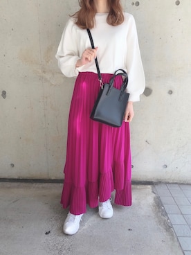 「fifth（フィフス）のアイテム（ハンドバッグ）」を使った、fifthスタッフさん（レディース・150cm）の春コーディネート