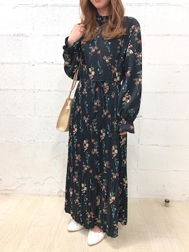 「プリーツ」｜fifthスタッフさん（レディース・150cm）の春コーディネート