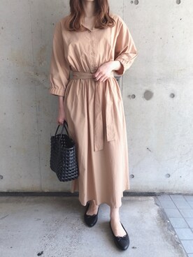 「アイテム（バレエシューズ）」を使った、fifthスタッフさん（レディース・150cm）の春コーディネート