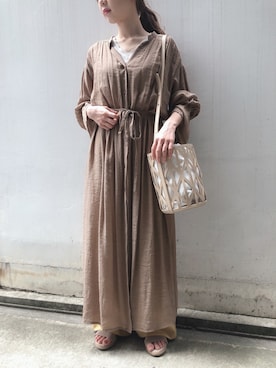 「アイテム（シャツワンピース）」を使った、fifthスタッフさん（レディース・150cm）の夏コーディネート