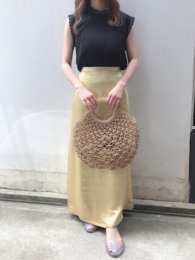 「fifth（フィフス）のアイテム（ハンドバッグ）」を使った、fifthスタッフさん（レディース・150cm）の夏コーディネート