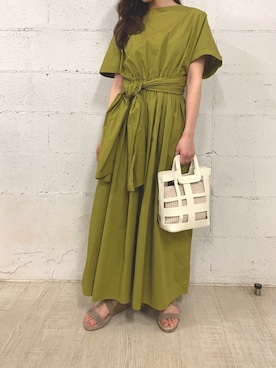 「Edit Sheen（エディットシーン）のアイテム（ハンドバッグ）」を使った、fifthスタッフさん（レディース・150cm）の夏コーディネート