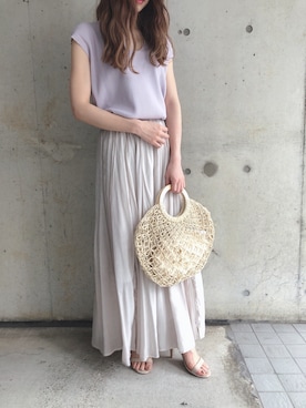 「fifth（フィフス）のアイテム（ハンドバッグ）」を使った、fifthスタッフさん（レディース・150cm）の夏コーディネート