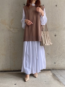 「シャツワンピ」｜fifthスタッフさん（レディース・150cm）の秋コーディネート