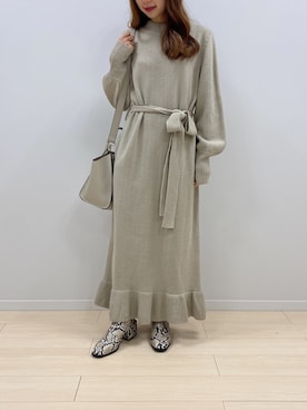 「fifth（フィフス）のアイテム（ワンピース/ドレス）」を使った、fifthスタッフさん（レディース・150cm）の冬コーディネート