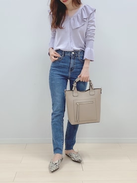 「Edit Sheen（エディットシーン）のアイテム（ハンドバッグ）」を使った、fifthスタッフさん（レディース・150cm）の冬コーディネート