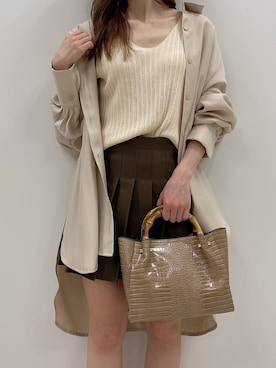 「Edit Sheen（エディットシーン）のアイテム（ハンドバッグ）」を使った、fifthスタッフさん（レディース・150cm）の夏コーディネート