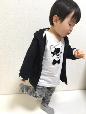 「FITH（フィス）のアイテム（パーカー）」を使った、HIKARI☆さん（キッズ・90cm）の春コーディネート