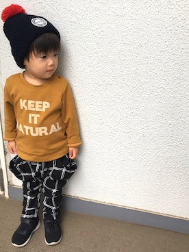 「Herschel Supply（ハーシェルサプライ）のアイテム」を使った、HIKARI☆さん（キッズ・90cm）の秋コーディネート