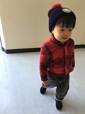 「Herschel Supply（ハーシェルサプライ）のアイテム」を使った、HIKARI☆さん（キッズ・90cm）の秋コーディネート