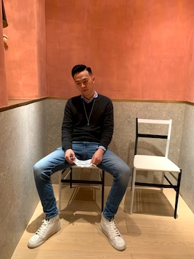 「Yves Saint Laurent（イヴサンローラン）のアイテム（スニーカー）」を使った、StereoLiz-aha-さん（メンズ・180cm）の春コーディネート