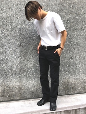 「COSMIC WONDER（コズミックワンダー）のアイテム（スラックス）」を使った、igaさん（メンズ・169cm）の夏コーディネート