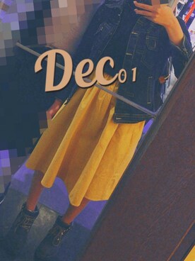 「Honeys」｜「アイテム（デニムジャケット）」を使った、YUYUさん（レディース・164cm）の冬コーディネート