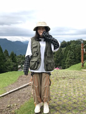 「Slightly Numb（スライトリーナム）のアイテム」を使った、Daisy さん（レディース・158cm）の夏コーディネート