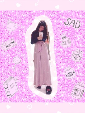 「BUBBLES（バブルス）のアイテム（パンツ）」を使った、蔡莉茵さん（レディース・160cm）の春コーディネート