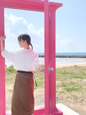 「Lee（リー）のアイテム（シャツ/ブラウス）」を使った、だも。さん（レディース・154cm）の春コーディネート