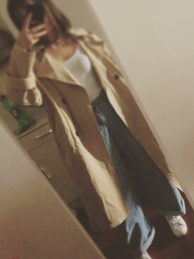 「khaki」｜「アイテム（チェスターコート）」を使った、lynnさん（レディース・160cm）の秋コーディネート