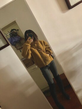 「UNIQUE（ユニーク）のアイテム（ジャケット/アウター）」を使った、lynnさん（レディース・160cm）の冬コーディネート