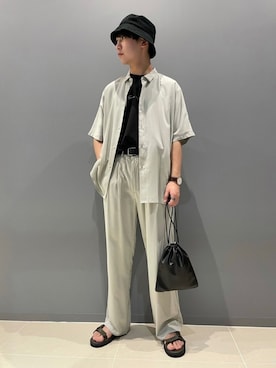 「レーヨンシャツ」｜「アイテム（帽子）」を使った、k920ya24さん（メンズ・172cm）の春コーディネート