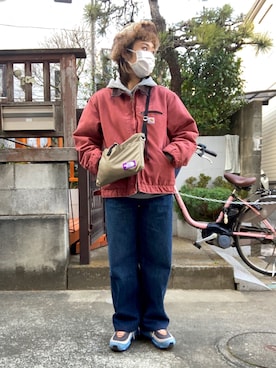 「Carhartt（カーハート）のアイテム（その他アウター）」を使った、フサフサさん（レディース・155cm）の冬コーディネート
