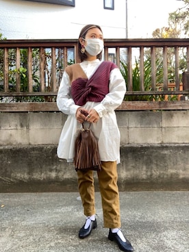 「5525gallery×PORTER（ゴーゴーニーゴーギャラリーカケルポーター）のアイテム」を使った、フサフサさん（レディース・155cm）の冬コーディネート