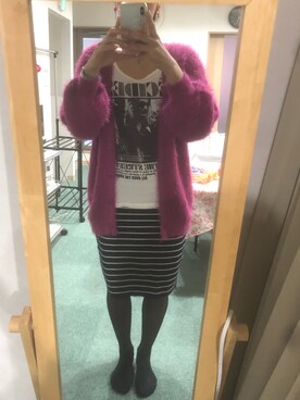 「Pink（ピンク）のアイテム」を使った、Red Bullさん（レディース・168cm）の冬コーディネート