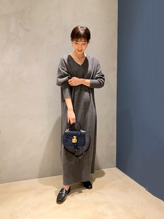 美品✨Curensology カレンソロジー ヤクロングニットワンピース グレー 美品✨Curensology カレンソロジー ヤクロングニットワンピース