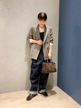 「シンフルコーデ」｜「アイテム（オールインワン・サロペット）」を使った、kyokoさん（レディース・165cm）の冬コーディネート