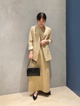 「Curensology（カレンソロジー）のアイテム（ノーカラージャケット）」を使った、kyokoさん（レディース・165cm）の春コーディネート