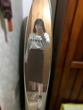 「PULL&BEAR（プルアンドベア）のアイテム（パーカー）」を使った、啊呸呸さん（レディース・173cm）の秋コーディネート