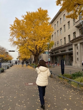 「PAGEBOY（ページボーイ）のアイテム（ダウンジャケット/コート）」を使った、maru さん（レディース・160cm）の春コーディネート