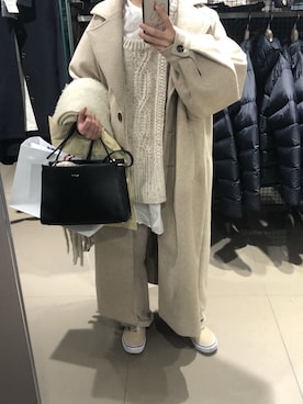 「アイボリー」｜「アイテム（ステンカラーコート）」を使った、こち。さん（レディース・149cm）の冬コーディネート