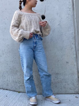 「Levi's（リーバイス）のDAD JEANS  CHARLIE BOY（デニムパンツ）」を使った、こち。さん（レディース・149cm）の春コーディネート