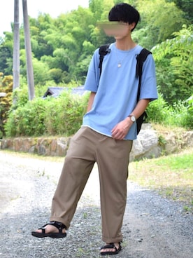 「アイテム（バングル/リストバンド）」を使った、アスカさん（メンズ・180cm・10代）の夏コーディネート