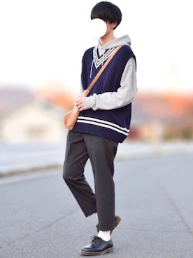 「Dr. Martens（ドクターマーチン）のDr.Martens / ドクターマーチン 1461 3EYE GIBSON SHOE 3ホール ギブソン シューズ ブーツ（ブーツ）」を使った、アスカさん（メンズ・180cm）の春コーディネート