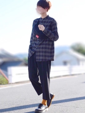 「くつした」｜「アイテム（ブーツ）」を使った、アスカさん（メンズ・180cm）の秋コーディネート
