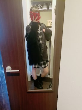 「UNIQLO（ユニクロ）のフリースノーカラーコート（その他アウター）」を使った、HINMIさん（レディース・160cm）の冬コーディネート