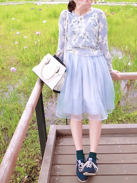 「LE COQ（ルコック）のアイテム」を使った、えめさん（レディース・160cm）の夏コーディネート