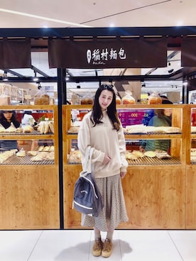 「PULL&BEAR（プルアンドベア）のアイテム（バッグ）」を使った、詠阿綺さん（レディース・168cm）の冬コーディネート