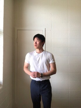 「UNIQLO（ユニクロ）のアイテム（スーツパンツ）」を使った、Takaさん（メンズ・168cm）の春コーディネート