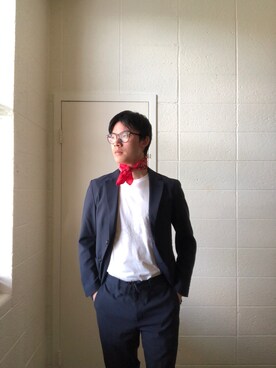 「UNIQLO（ユニクロ）のアイテム（スーツパンツ）」を使った、Takaさん（メンズ・168cm）の春コーディネート